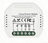 KHIronHive Module de variateur d'intensité pour Smart ZIGBEE pour application intelligente Tuya, contrôleur de lumière WiFi 2 voies pour Alexa, kit de rénovation compact pour boîtes murales