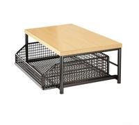 KHIronHive Petite étagère de rangement de cuisine, chariot de micro-ondes avec panier extractible, construction en bois métallique, mobile avec roulettes pour 41,9 x 30 x 40 cm (L x l x H) (noir)