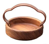 KHIronHive Plateau de service en bois de noyer massif avec poignées, nouveau style chinois pour thé, pâtisseries, noix, fruits, vaisselle de cuisine élégante pour décoration de fête à la maison