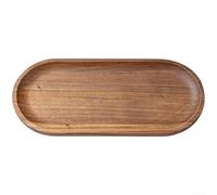 KHIronHive Plateau de service rectangulaire en bois d'acacia de style japonais avec bords lisses, design empilable pour thé, collations et décoration d'intérieur (D)