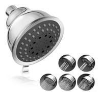 KHIronHive Pomme de douche 5 fonctions haute pression auto-nettoyantes ABS cinq modes de pulvérisation massage bulle chrome laiton léger pivotant G1/2 connexion pour salle de bain maison