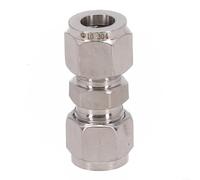 KHIronHive Raccord de tube de compression en acier inoxydable 304 double cannelure adaptateur droit haute pression 16 MPa-20 MPa large plage de température -100 à 660 degrés F Plusieurs tailles (Φ6-Φ6