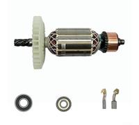 KHIronHive Rotor de scie circulaire de rechange de 17,8 cm, engrenage à 7 dents, moteur d'enroulement en cuivre, longueur 157 mm, tige de 12 mm, argent pour réparation d'outils électriques