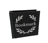 KHIronHive Support de bureau en plastique avec impression 3D pour marque-pages et stylos - Gain de place - Pour bureau, étude, bibliothèque, design compact - Multicolore - 9,8 x 3,2 x 9,6 cm - Noir
