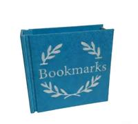 KHIronHive Support de bureau en plastique pour marque-page et stylo imprimé en 3D, gain de place, pour bureau, étude, bibliothèque, design compact, multicolore, 9,8 x 3,2 x 9,6 cm (bleu)