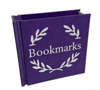 KHIronHive Support de bureau en plastique pour marque-page et stylo imprimé en 3D, gain de place, pour bureau, étude, bibliothèque, design compact, multicolore, 9,8 x 3,2 x 9,6 cm (violet)