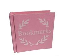KHIronHive Support de bureau en plastique pour marque-pages et stylos avec impression 3D - Gain de place - Pour bureau, étude, bibliothèque, design compact - Multicolore - 9,8 x 3,2 x 9,6 cm (rose)