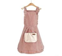KHIronHive Tablier de cuisine en coton avec sangle de cou réglable et deux poches, tissu doux et respirant pour homme et femme, jupe de princesse pour cuisine, pâtisserie, grillades (rouge)