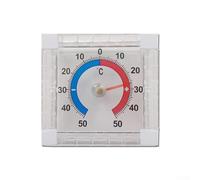 KHIronHive Thermomètre d'extérieur carré en plastique avec échelle Celsius à code couleur pour lecture de température intérieure et extérieure, design autocollant, se fixe au verre dans le jardin, la