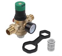 KHIronHive Vanne de réduction de pression en laiton avec jauge visuelle pour Honeywell, régulateur de pression d'eau réglable pour plomberie domestique, filtre d'entrée DN15 DN20 DN25, anti-explosion