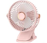 KHIronHive Ventilateur USB à clip avec veilleuse réglable à 360 degrés, cinq modes de vent, éclairage d'ambiance à trois niveaux, ventilateur de table compact et portable, 17 x 12 points, 5 x 20 cm