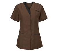 KHIRVWL Blouse Médicale Femme Manches Courtes Col V - Tunique de Travail Infirmière Grande Taille, Vêtements de Travail et Uniformes Tenue Medicale Femme pour Clinique,Pharmacie,Hôpital et Cabinet