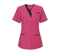 KHIRVWL Blouse Médicale Femme Manches Courtes Col V - Tunique de Travail Infirmière Grande Taille, Vêtements de Travail et Uniformes Tenue Medicale Femme pour Clinique,Pharmacie,Hôpital et Cabinet
