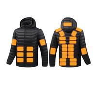 KHIRVWL Manteau Chauffant Chargement USB Pour Homme Femme,Doudoune Chauffant Avec 3 Niveaux De Chauffage Et 31 Zones Chauffage,Veste à Capuche Imperméable Coupe-Vent, Pour Motorcycle Skiing