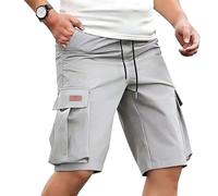 KHIRVWL Short Cargo Homme à Cordon Short 'Été de Jogging avec Poches et Taille Élastique Bermuda Pantalon de Sport Oversize Classique en Chino Extensible Respirant pour L'extérieur