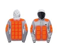 KHIRVWL Sweat à Capuche Chauffant pour Homme Femme, Manteau Chauffant Chargement USB, Chauffant avec 3 Niveaux De Chauffage Et 29 Zones Chauffage, pour Ski Pêche Randonnée Plein Air