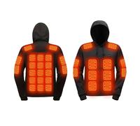 KHIRVWL Sweat à Capuche Chauffant pour Homme Femme, Manteau Chauffant Chargement USB, Chauffant avec 3 Niveaux De Chauffage Et 29 Zones Chauffage, pour Ski Pêche Randonnée Plein Air