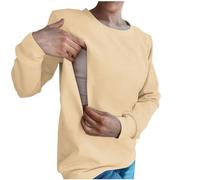 KHIRVWL Sweat Femme, Sweats à Capuche d'allaitement pour Femmes maternité Sweat-Shirt d'allaitement dissimulé sur Le côté Hauts Manches Longues Extensibles et Doux