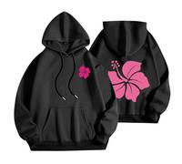 KHIRVWL Sweats à Capuche Femme, Sweats de Jogging à Manches Longues Tendance Pulls décontractés et Amples Hauts à Manches Longues avec Poches vêtements de Sport vêtements de détente