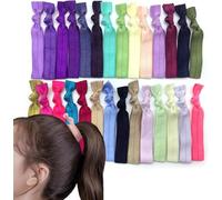 KHIRY 100 Pièces Ruban Elastique Cheveux, Coiffure Bracelet Ruban, Aucun Pli Ribbon Titulaires Queue de Cheval