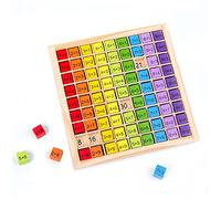 KHIRY Apprendre Les Chiffres 1x1 pour Les élèves de l'école Primaire, Planche à calculer en Bois, Jouets mathématiques, Jouets en Bois colorés, Planche à calculer(Couleur)