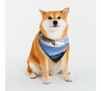 KHiry Bandanas triangulaires réglables en coton doux pour chien, animaux paysages, chiot, chat pour petites et grandes races