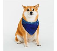 KHiry Bandanas triangulaires réglables en coton doux pour chien et chat - Bleu abstrait - Pour petites et grandes races