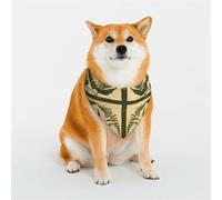 KHiry Bandanas triangulaires réglables en coton doux pour chien, motif fougère, chiot et chat pour petites et grandes races