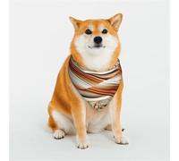 KHiry Bandanas triangulaires réglables en coton doux pour chiens et chats de petite et grande taille Orange Lignes blanches