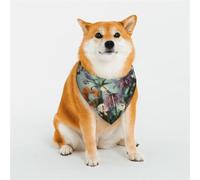 KHiry Bandanas triangulaires réglables en coton doux pour chiens, papillons et fleurs dans le jardin, pour chiots et chats pour petites et grandes races