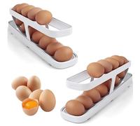 KHIRY Distributeur oeufs 2 pièces, distributeur oeufs frigo, support frigo oeuf, porte oeufs automatique, pour conserver les oeufs dans les réfrigérateurs, armoires et comptoirs