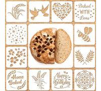 KHIRY Ensemble de pochoirs à pain 12 pièces - Pochoirs de pâtisserie artisanaux