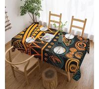 KHiry Nappe rectangulaire pour cuisine, art tribal coloré, imperméable, infroissable, décoration de table pour extérieur et intérieur