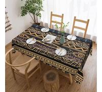 KHiry Nappe rectangulaire pour cuisine, motif tribal - Imperméable - Sans plis - Décoration de table pour extérieur et intérieur