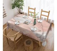 KHiry Nappe rectangulaire pour cuisine, table de salle à manger en marbre or rose, imperméable, infroissable, décoration de table pour extérieur et intérieur