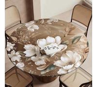 KHiry Nappe ronde ajustée imperméable avec bords élastiques - Style vintage - En vinyle - Pour pique-nique - Lavable - Pour intérieur et extérieur