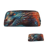 KHiry Trousse à crayons rétractable avec fermeture éclair - Motif dragon - Pour bureau - Pour le travail, doré, Taille unique