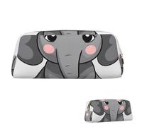 KHiry Trousse à crayons rétractable avec fermeture éclair - Motif éléphant gris - Trousse à crayons pour le bureau, doré, Taille unique