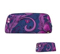 KHiry Trousse à crayons rétractable avec fermeture éclair - Motif fleurs et tourbillons - Trousse à crayons pour le bureau - Pour le travail, Argenté., Taille unique