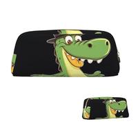 KHiry Trousse à crayons rétractable avec motif crocodile amusant pour bureau, trousse à crayons avec fermeture éclair, trousse à cosmétiques pour bureau, doré, Taille unique