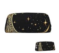 KHiry Trousse à crayons rétractable avec motif croissant de lune pour bureau, trousse à crayons avec fermeture éclair, trousse à cosmétiques pour bureau, Argenté., Taille unique