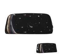 KHiry Trousse à crayons rétractable avec motif croissant de lune pour bureau, trousse à crayons avec fermeture éclair, trousse à cosmétiques pour bureau, Argenté., Taille unique