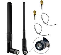 KHIYQILO Antenne WiFi RP-SMA Mâle 8dBi 2.4GHz 5GHz 5.8GHz Lot de 2 Antennes Bi-Bande Câble Coaxial à Femelle RP-SMA pour ESP32 Caméra IP Carte Réseau M.2 NGFF Routeur WiFi