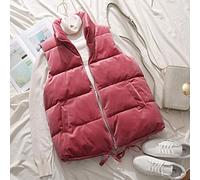 KHJH Doudoune sans Manche Gilet,Mode Femmes Corail Rouge vers Le Bas Coton Gilet Veste Manteau sans Manches pour Hiver Chaud en Plein Air Marche Décontracté Fille, M