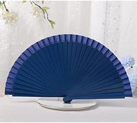 KHJH Éventail À Main, 2Pcs Ventilateur À Main en Bois Pliable Vintage Bleu Marine Grands Ventilateurs À Main Élégants Ventilateurs Pliants Décoratifs À La Main Ventilateurs Chinois pour La Danse