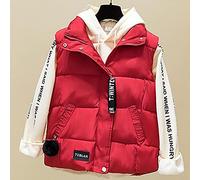 KHJH Gilet Femme Hiver Chaud, Gilet Matelassé Gilet Léger À Revers avec Pompon Gilet Matelassé Décontracté Veste sans Manches Rembourrée Steppweste pour La Randonnée Femme Adolescente Bureau SPOR