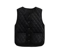 KHJH Gilet Femme Hiver Chaud,Velours Côtelé Weste Damen Veste sans Manches Noir Loose Transition Gilet Élégant Décontracté Gilet Matelassé Gilet Chaud Femmes Fille Manteau d'hiver Bureau Maison,XL