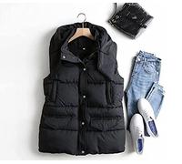 KHJH Veste sans Manches Femme, Weste Damen Gilet Léger avec Capuche Noir Gilet Matelassé Chaud Gilet Décontracté Steppweste Manteau d'hiver sans Manches Femmes Adolescente Bureau Sport Plein Noir