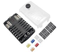 KHJZYFOLE Support de boîte à fusibles for Voiture et Bateau, avec Bloc Porte-fusibles à Lame 6 Voies et 24 Voies, Panneau d'alimentation 12 V/24 V, Accessoires for Camping-Car