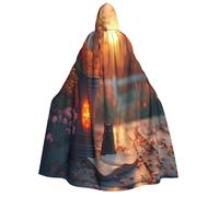 Khkbnb Cape à capuche pour adulte The Courtyard at Dusk, costume d'Halloween, parfait pour le cosplay de sorcière, les fêtes d'Halloween d'horreur